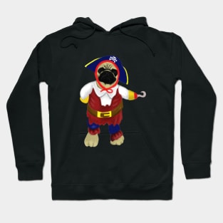 Funny Pug Dog With Pirate Costume Hoodie